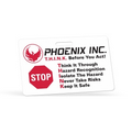 Rectangle Vinyl Plastic 0.015" Thick Horizontal Badge (2 1/8"x3 3/8")